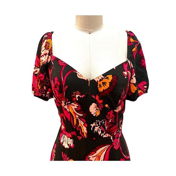 Adrianna by Adrianna Papell Rayon Sweetheart Neck Tiered Midi Dress SZ8 Floral - Picture 9 of 10